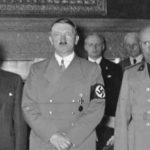The participants of Munich Conference, 1938. From left to right: Neville Chamberlain, Eduard Daladier, Adolf Hitler, Benito Mussolini